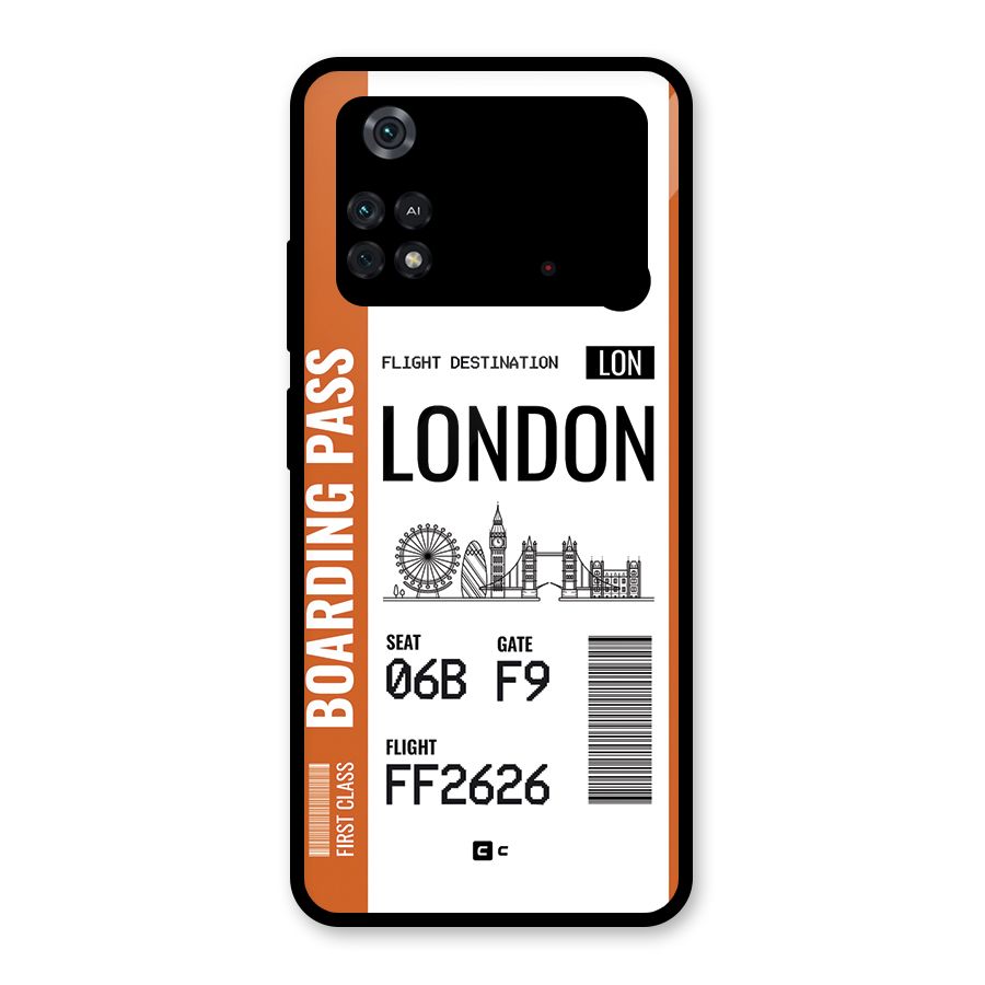 London Boarding Pass Glass Back Case for Poco M4 Pro 4G