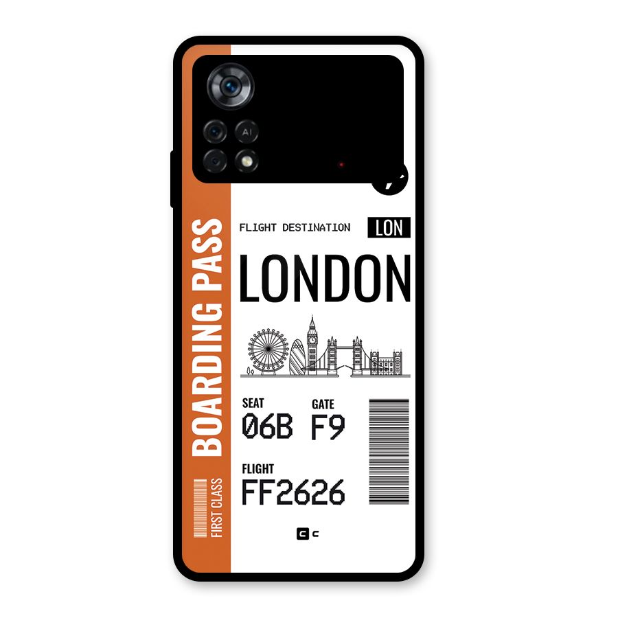 London Boarding Pass Glass Back Case for Poco X4 Pro 5G