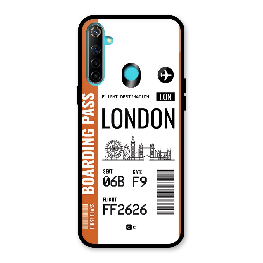 London Boarding Pass Glass Back Case for Realme 5i