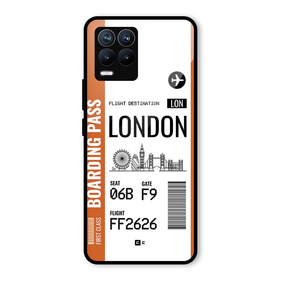 London Boarding Pass Glass Back Case for Realme 8 Pro