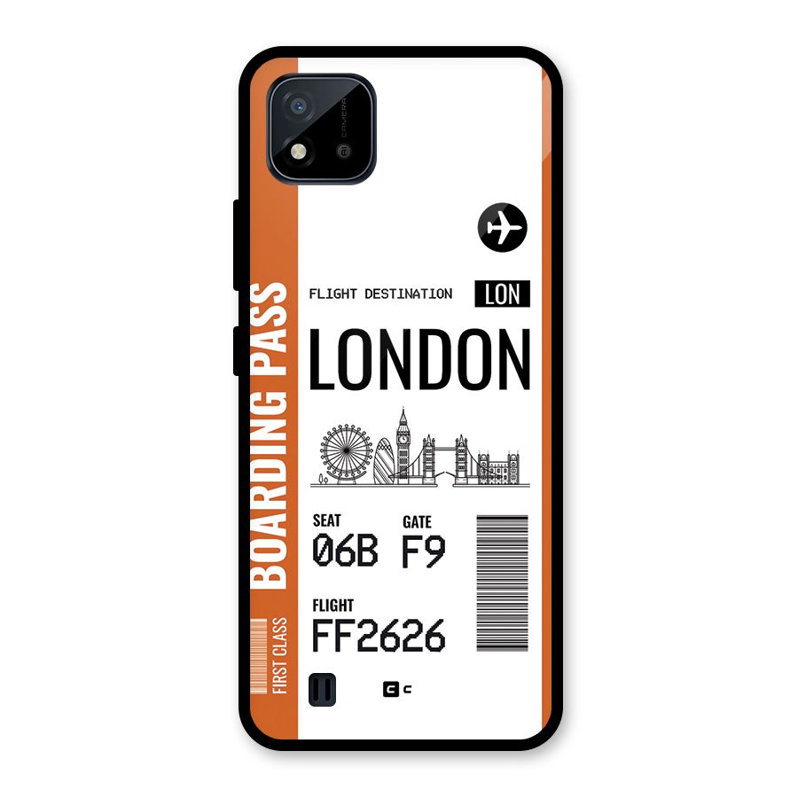 London Boarding Pass Glass Back Case for Realme C11 2021