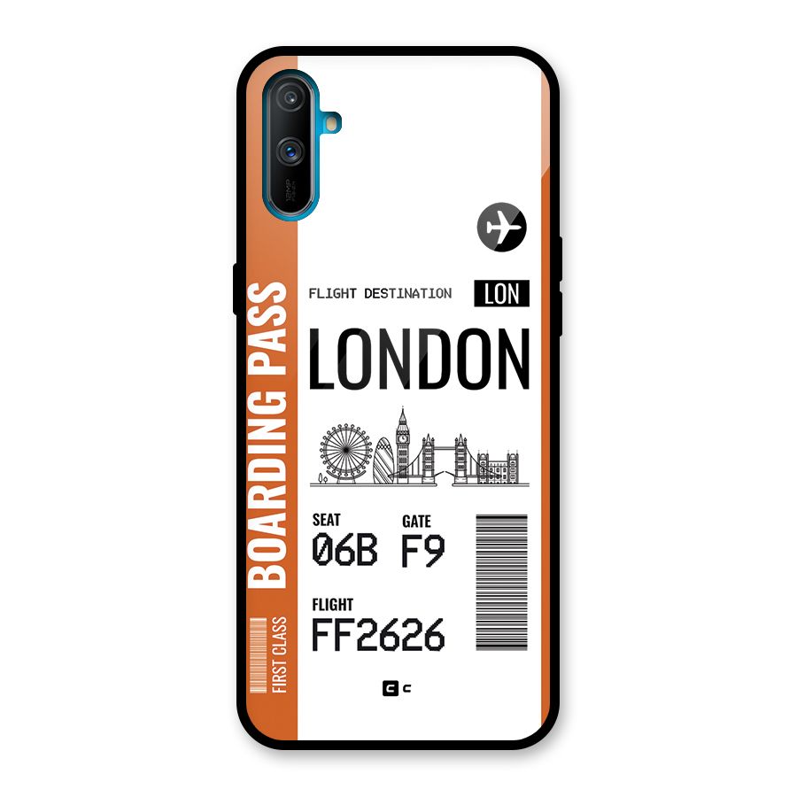 London Boarding Pass Glass Back Case for Realme C3