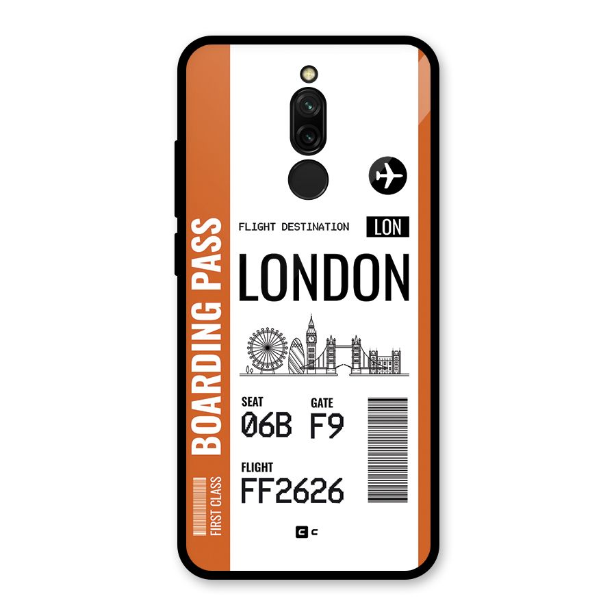 London Boarding Pass Glass Back Case for Redmi 8