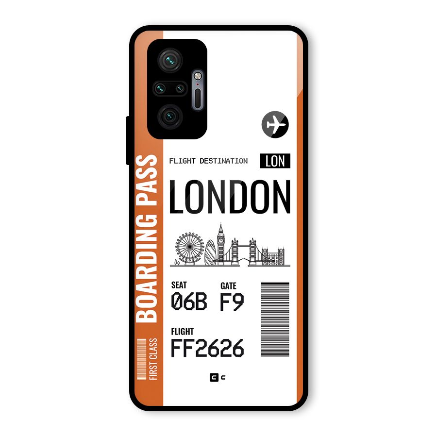 London Boarding Pass Glass Back Case for Redmi Note 10 Pro