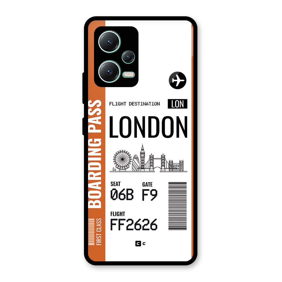 London Boarding Pass Glass Back Case for Redmi Note 12 5G