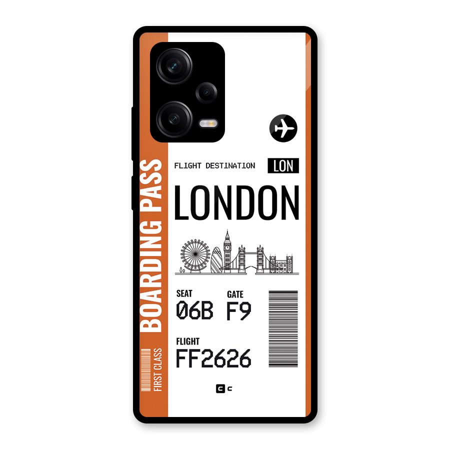 London Boarding Pass Glass Back Case for Redmi Note 12 Pro