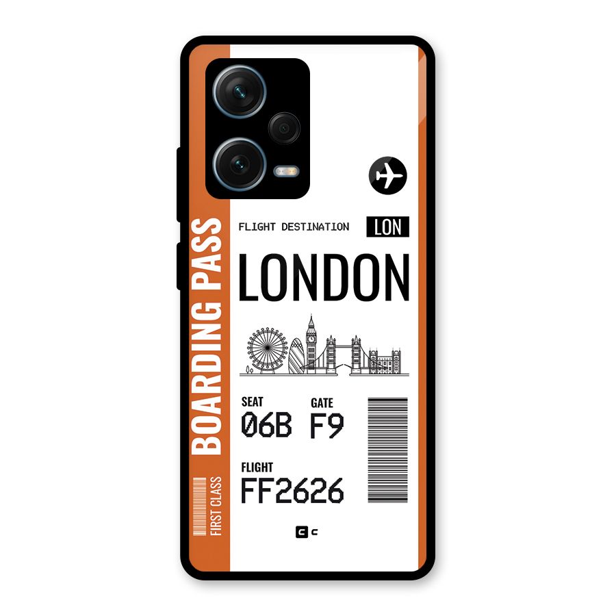 London Boarding Pass Glass Back Case for Redmi Note 12 Pro Plus 5G