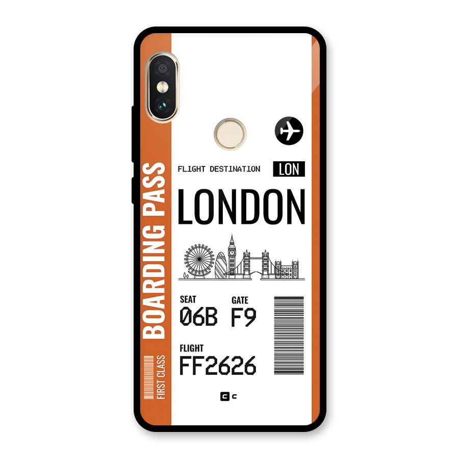London Boarding Pass Glass Back Case for Redmi Note 5 Pro