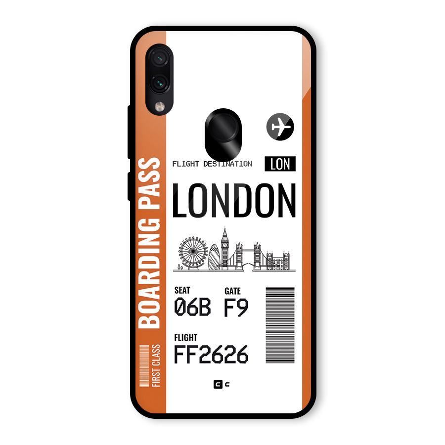London Boarding Pass Glass Back Case for Redmi Note 7 Pro