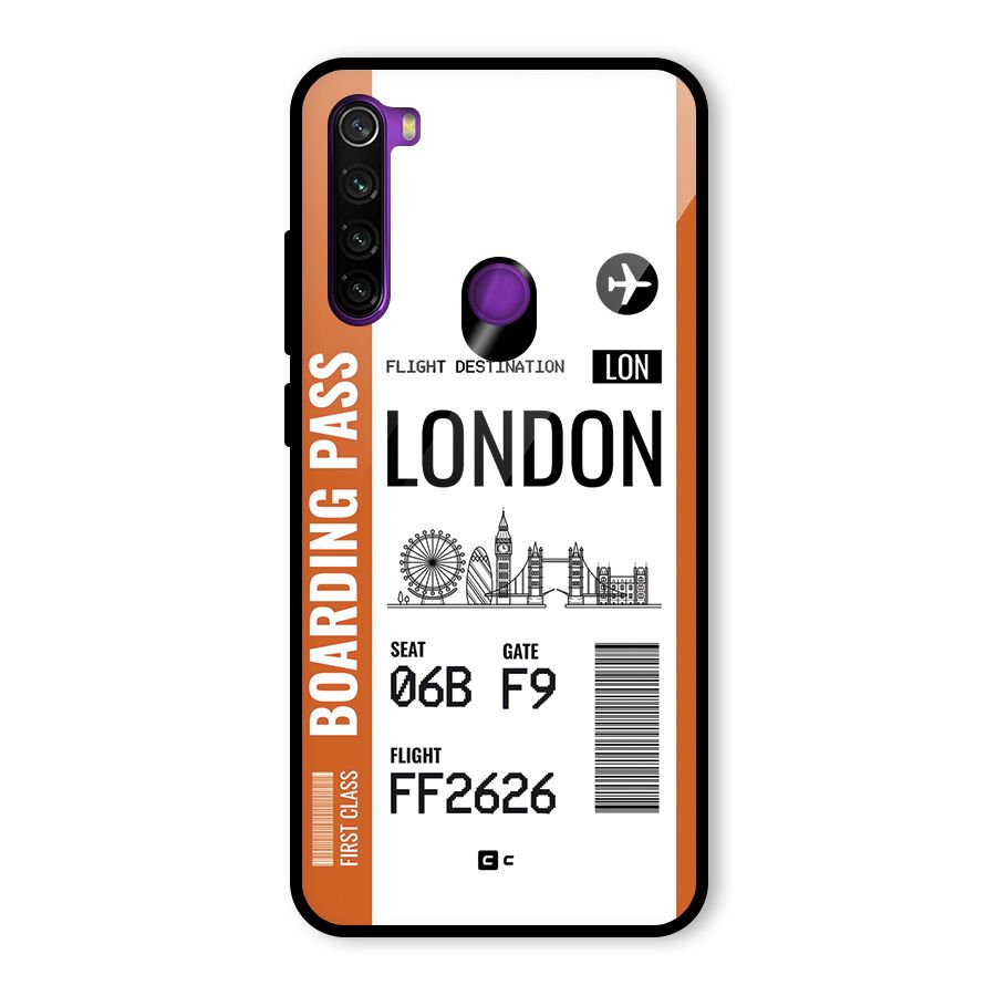 London Boarding Pass Glass Back Case for Redmi Note 8