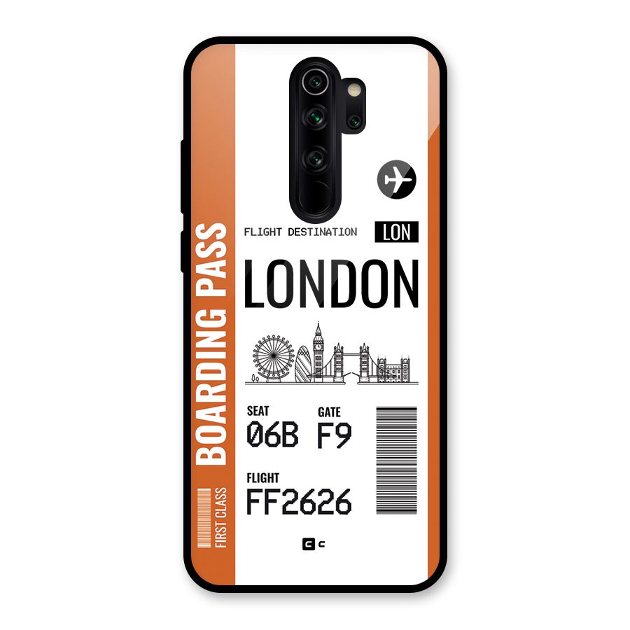 London Boarding Pass Glass Back Case for Redmi Note 8 Pro