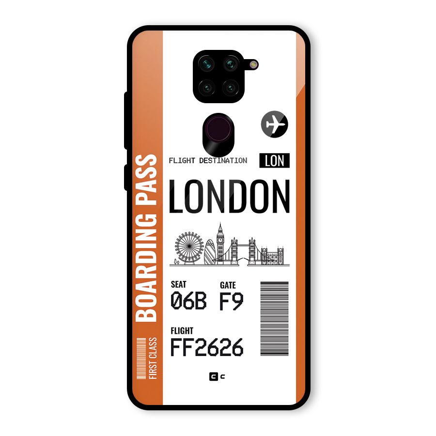 London Boarding Pass Glass Back Case for Redmi Note 9