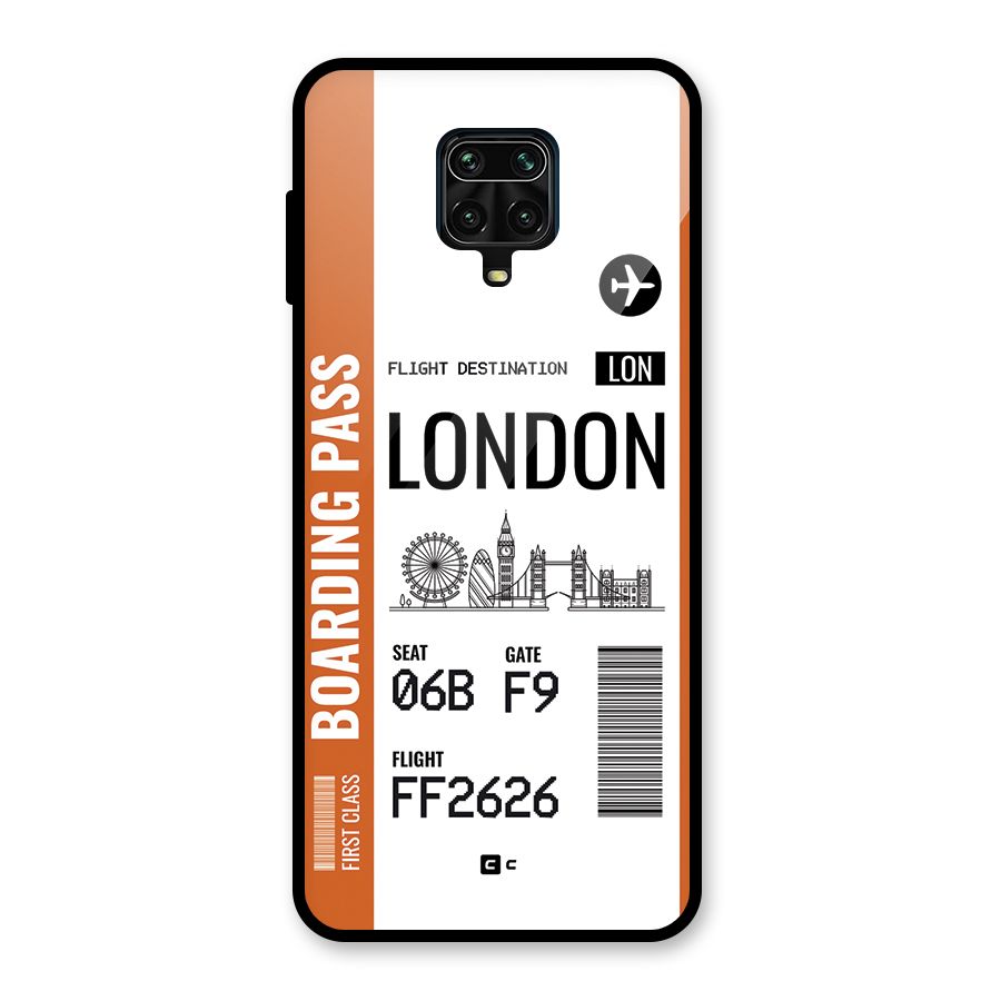 London Boarding Pass Glass Back Case for Redmi Note 9 Pro