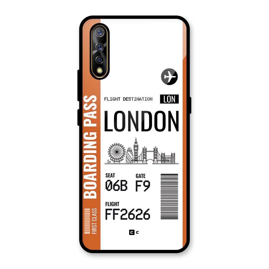 London Boarding Pass Glass Back Case for Vivo S1
