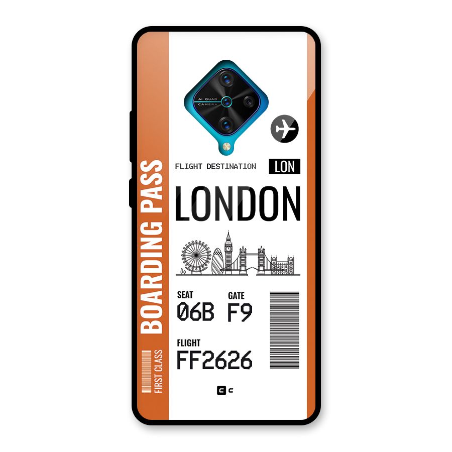 London Boarding Pass Glass Back Case for Vivo S1 Pro