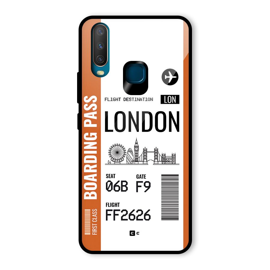 London Boarding Pass Glass Back Case for Vivo U10