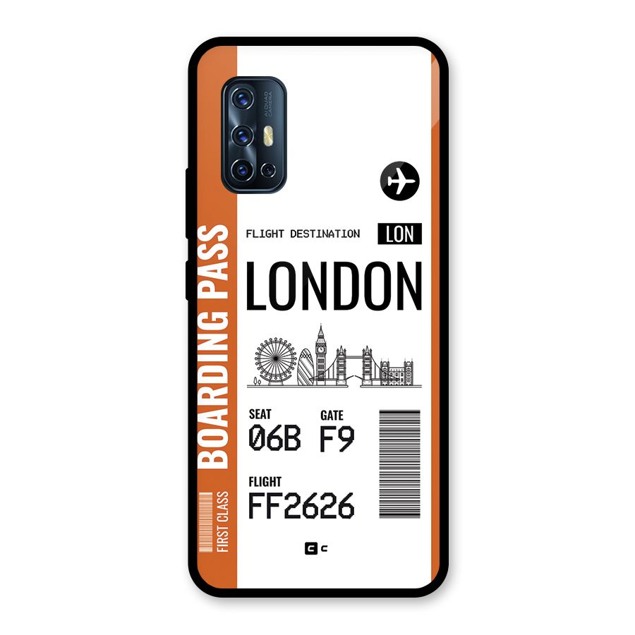 London Boarding Pass Glass Back Case for Vivo V17