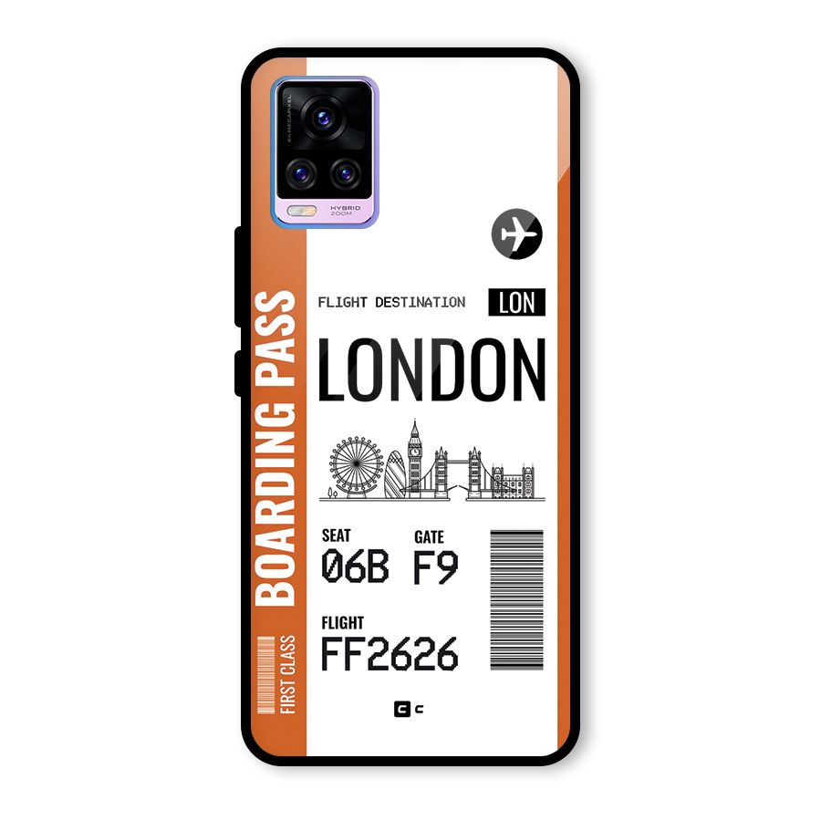 London Boarding Pass Glass Back Case for Vivo V20 Pro