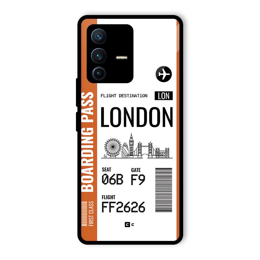 London Boarding Pass Glass Back Case for Vivo V23 Pro