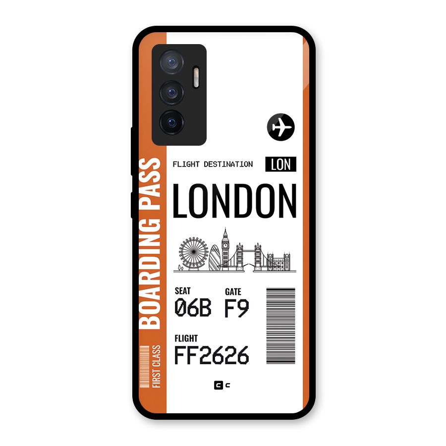 London Boarding Pass Glass Back Case for Vivo V23e