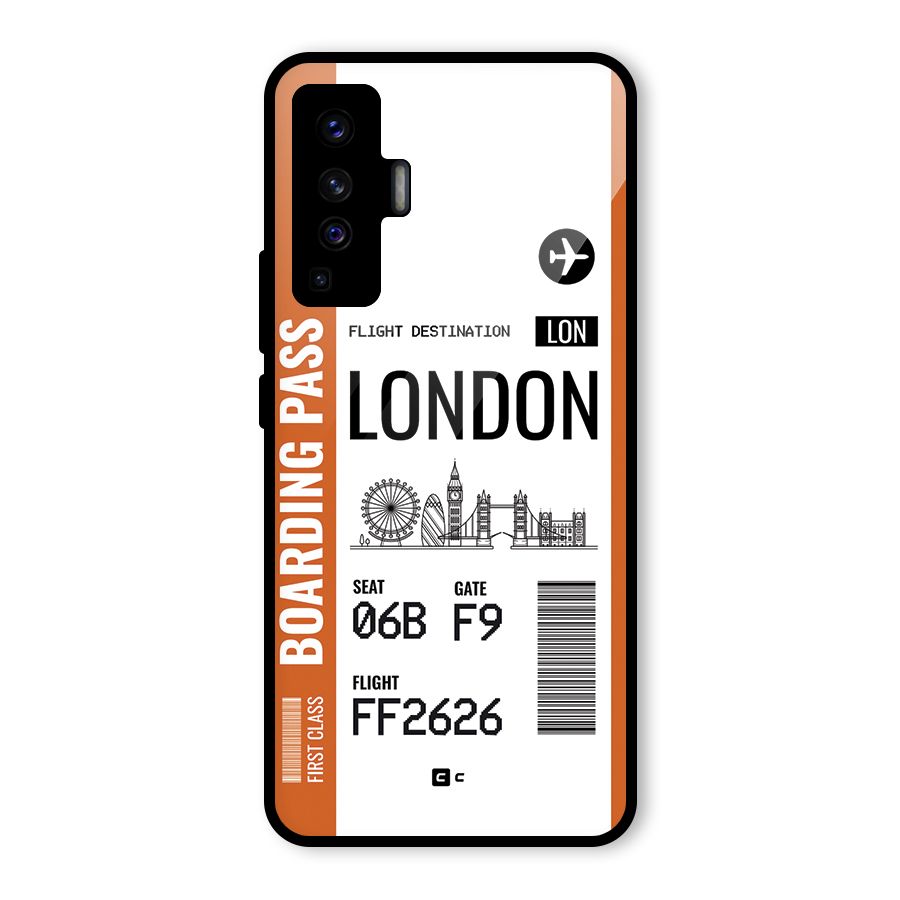 London Boarding Pass Glass Back Case for Vivo X50