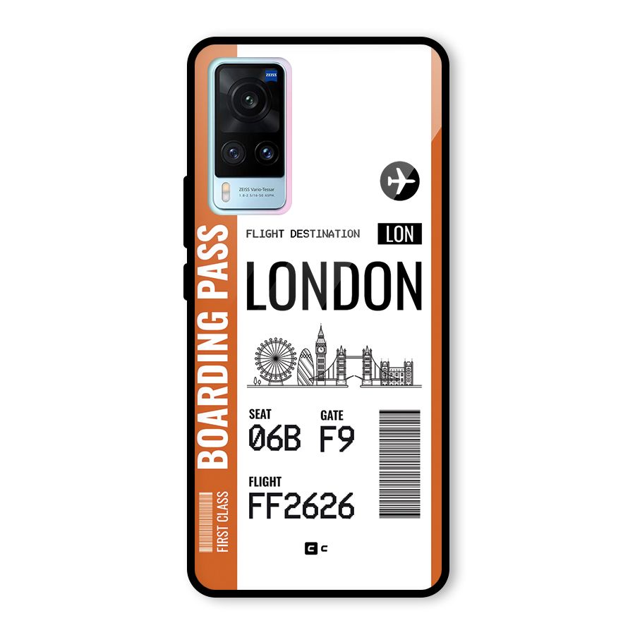London Boarding Pass Glass Back Case for Vivo X60
