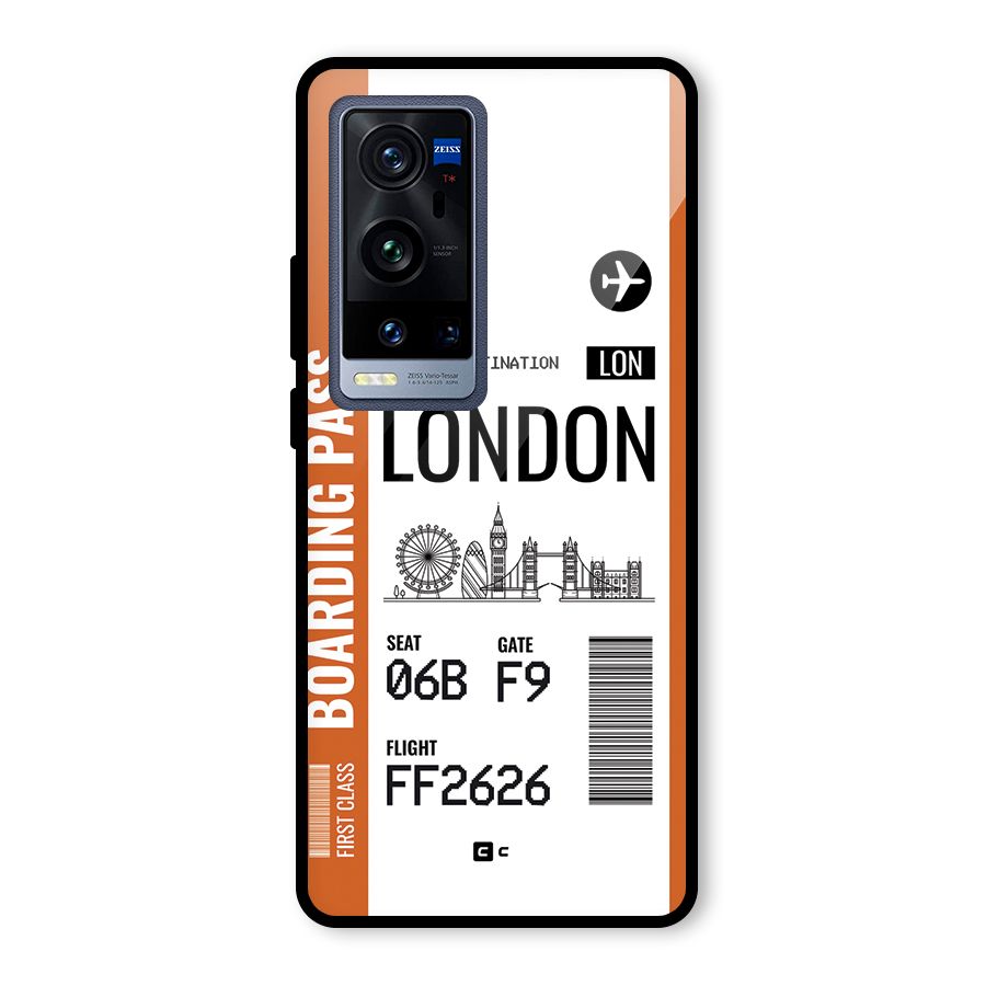 London Boarding Pass Glass Back Case for Vivo X60 Pro Plus
