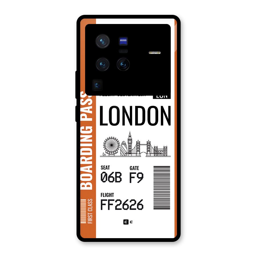 London Boarding Pass Glass Back Case for Vivo X80 Pro