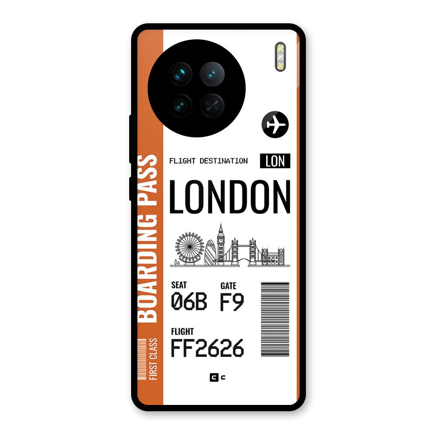 London Boarding Pass Glass Back Case for Vivo X90