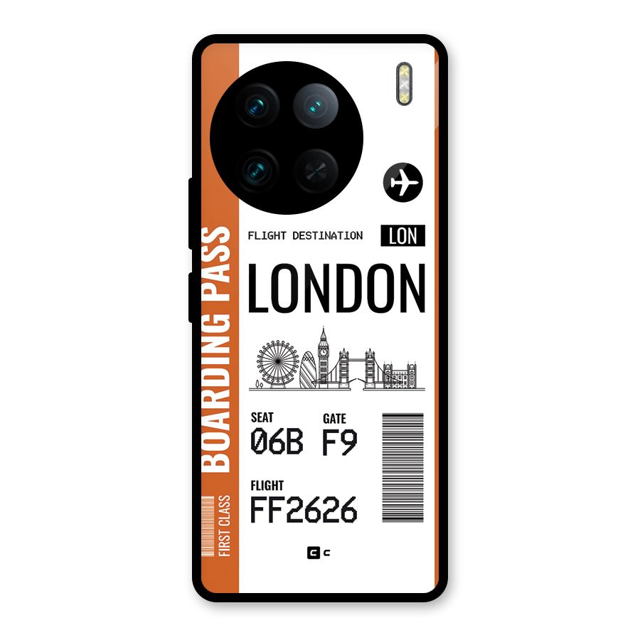 London Boarding Pass Glass Back Case for Vivo X90 Pro