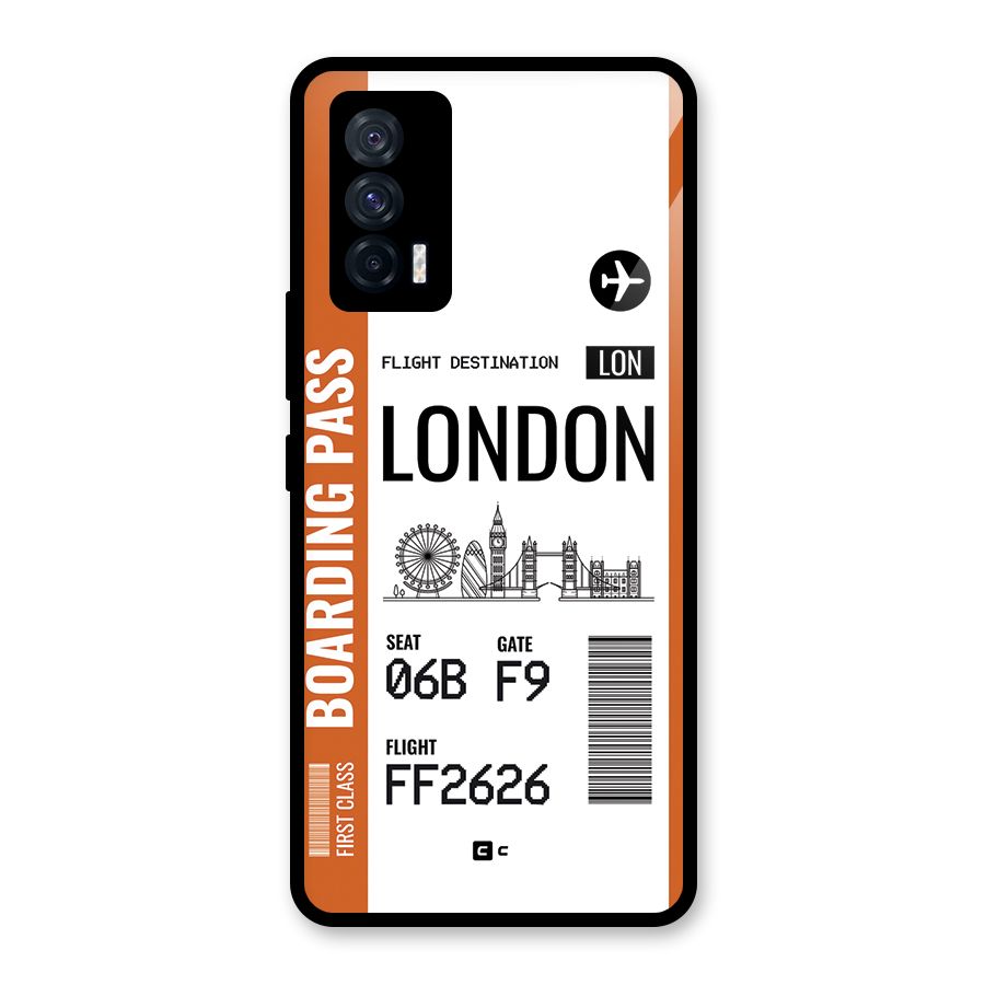 London Boarding Pass Glass Back Case for Vivo iQOO 7 5G