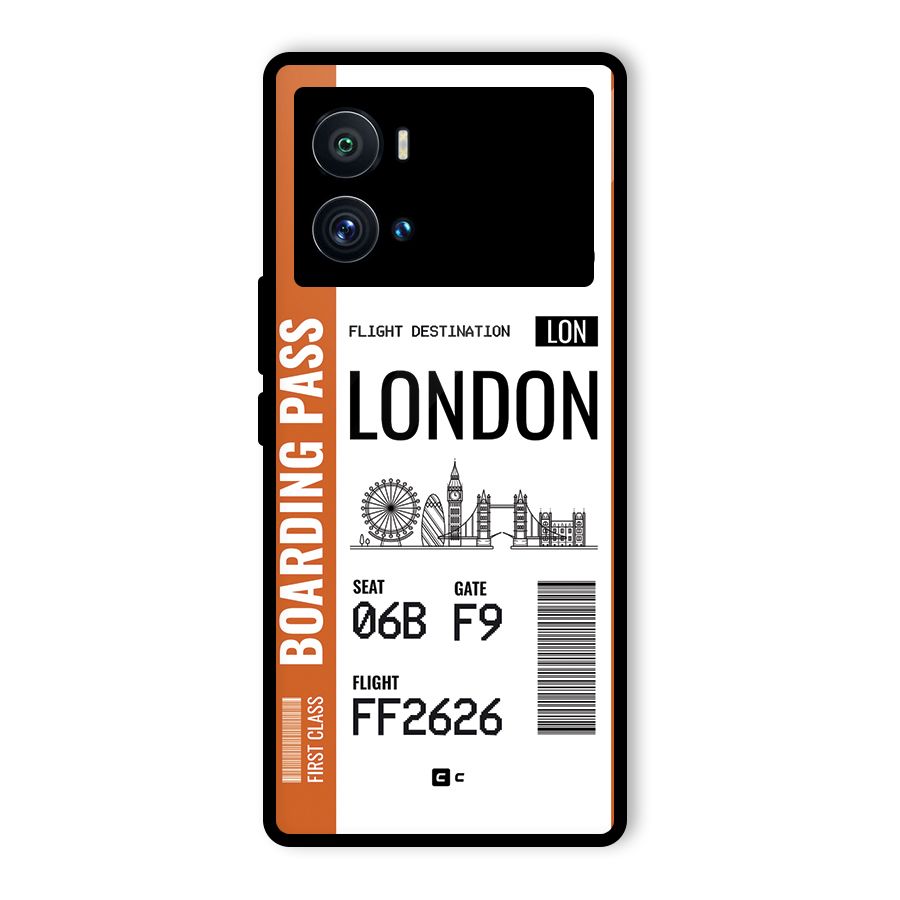 London Boarding Pass Glass Back Case for Vivo iQOO 9 Pro