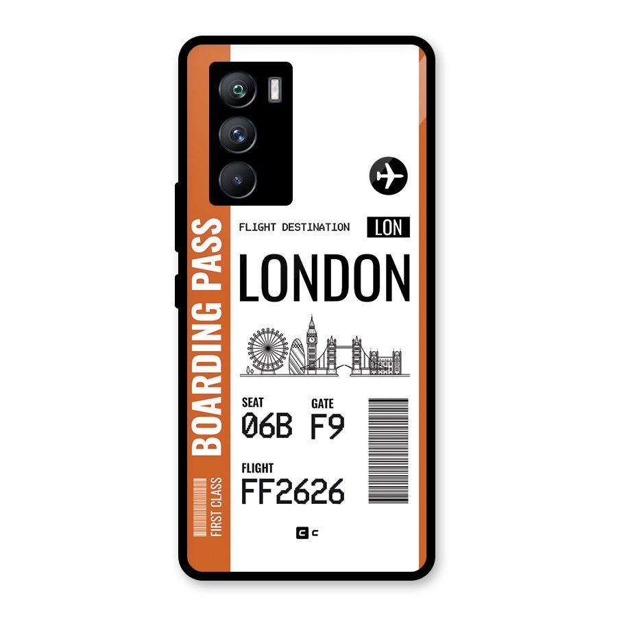 London Boarding Pass Glass Back Case for Vivo iQOO 9 SE