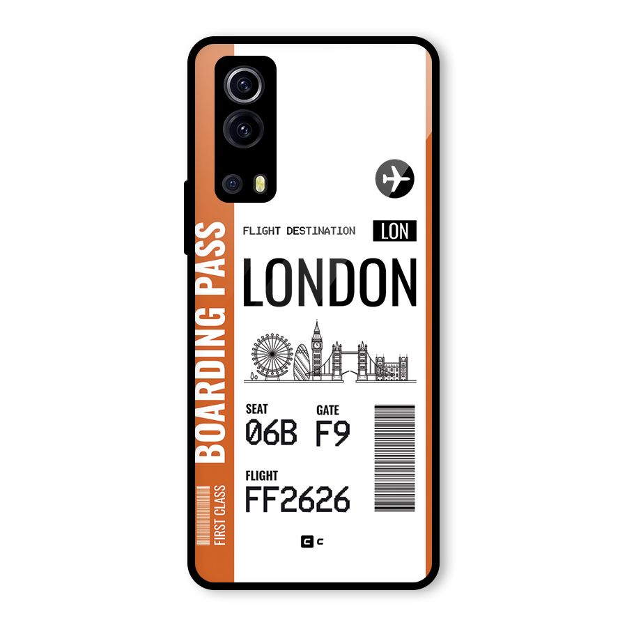 London Boarding Pass Glass Back Case for Vivo iQOO Z3