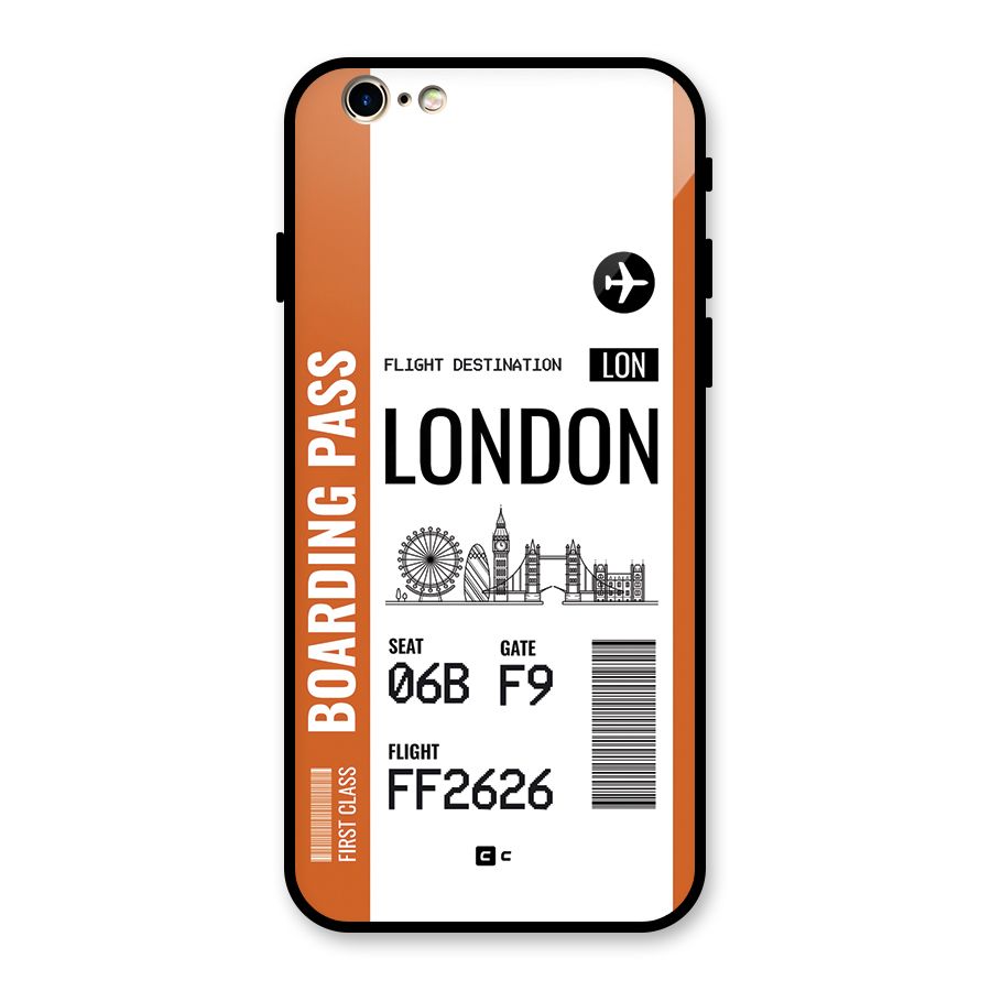 London Boarding Pass Glass Back Case for iPhone 6 6S
