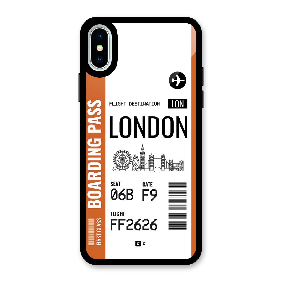 London Boarding Pass Glass Back Case for iPhone X