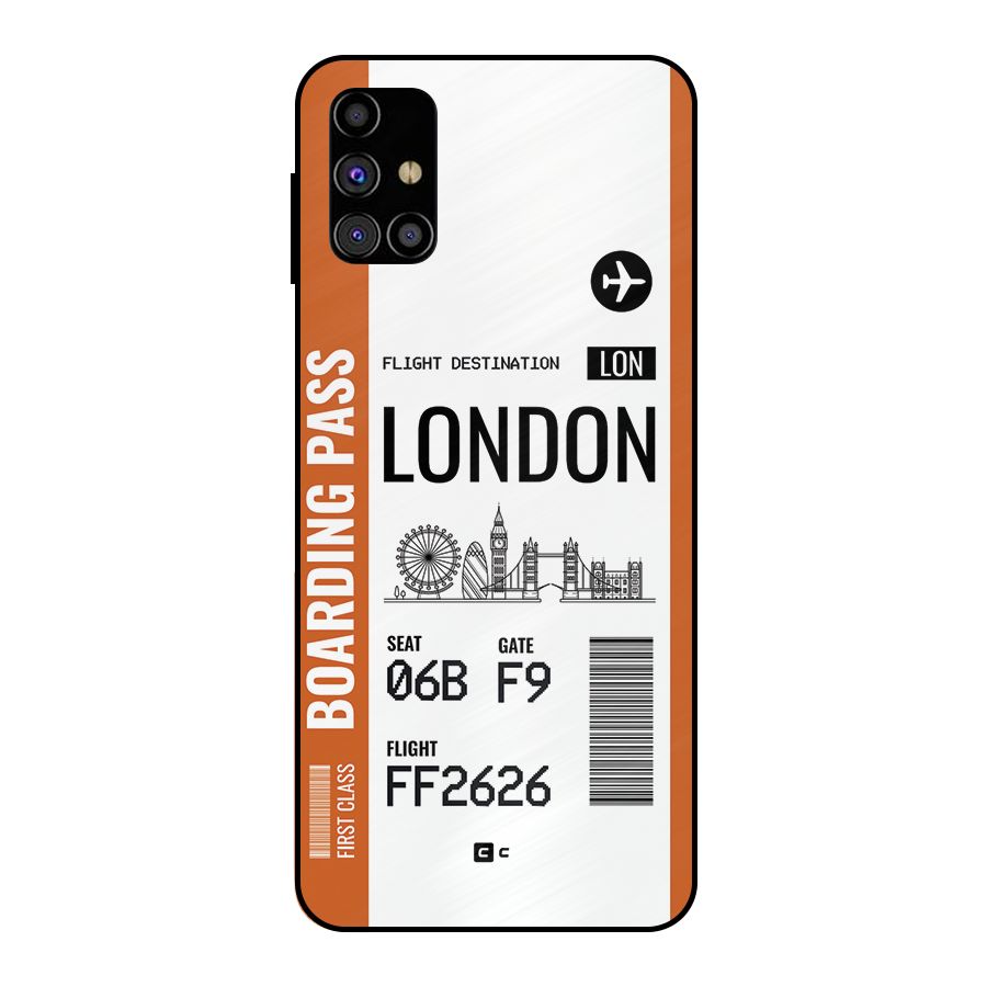 London Boarding Pass Metal Back Case for Galaxy M31s