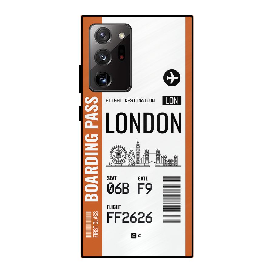 London Boarding Pass Metal Back Case for Galaxy Note 20 Ultra