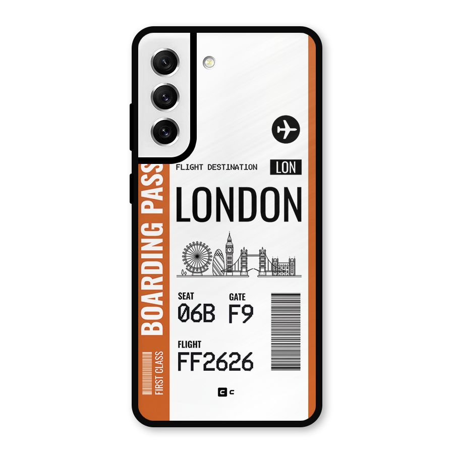 London Boarding Pass Metal Back Case for Galaxy S21 FE 5G