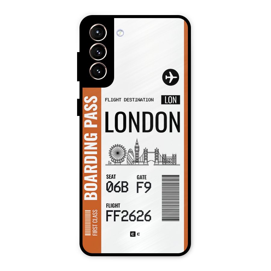 London Boarding Pass Metal Back Case for Galaxy S21 Plus