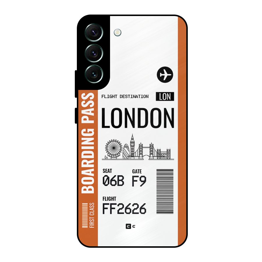 London Boarding Pass Metal Back Case for Galaxy S22 Plus 5G