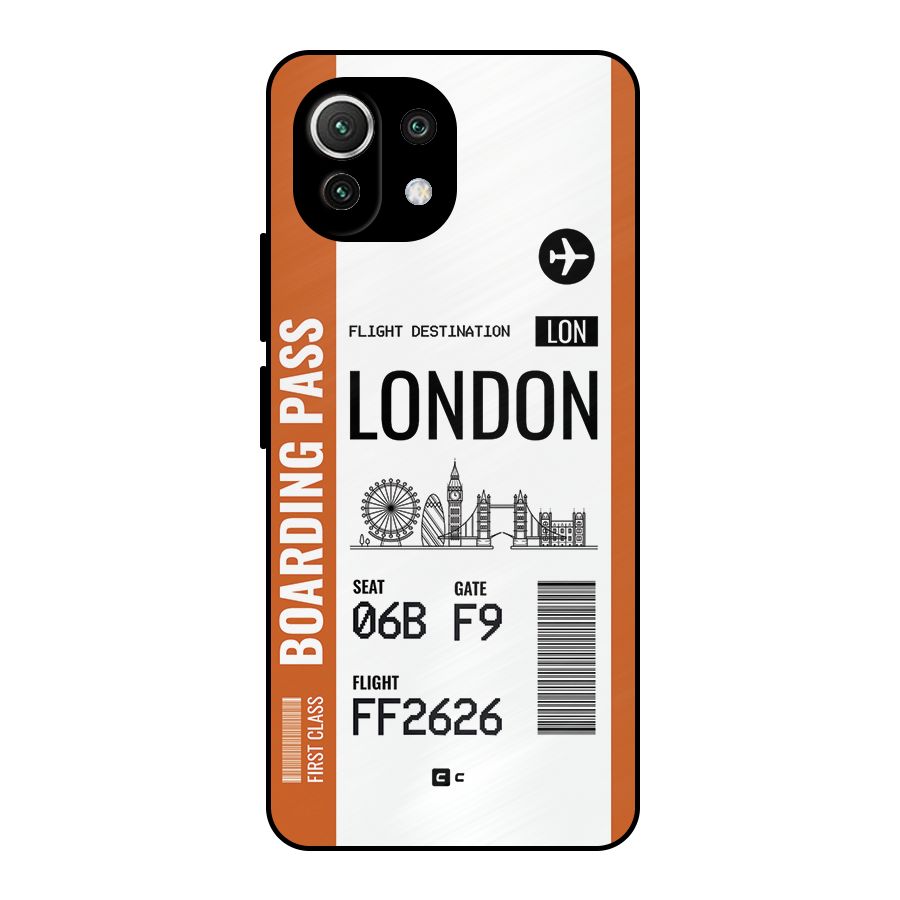 London Boarding Pass Metal Back Case for Mi 11 Lite