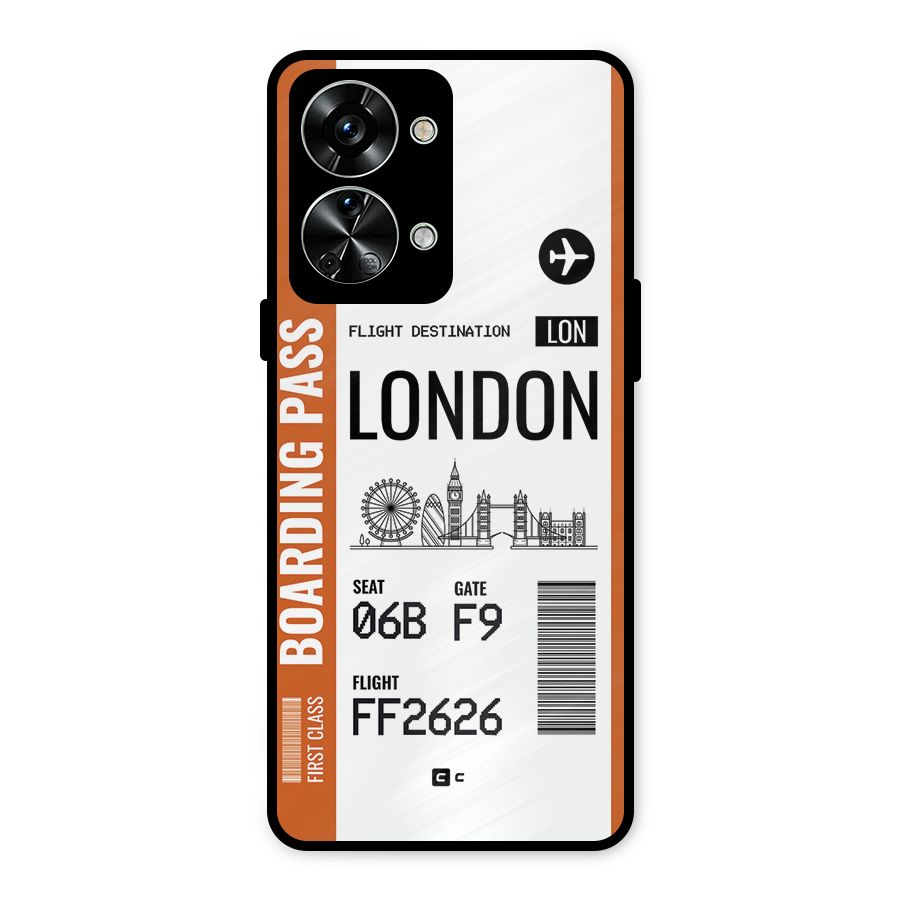 London Boarding Pass Metal Back Case for OnePlus Nord 2T