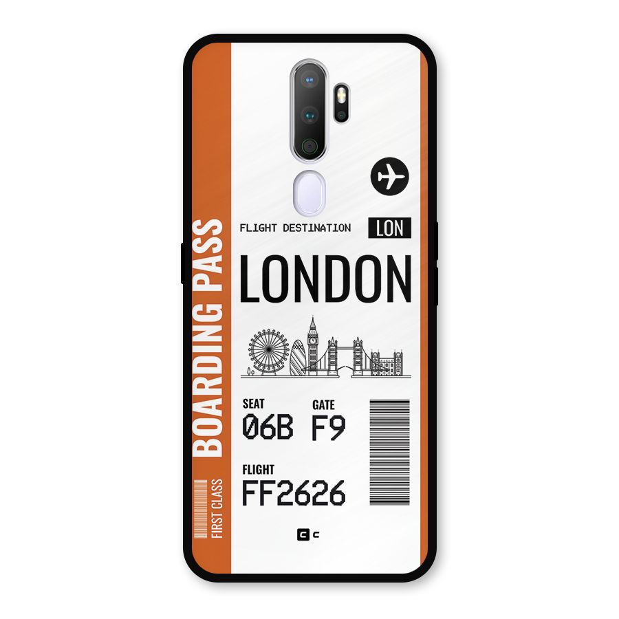 London Boarding Pass Metal Back Case for Oppo A5 (2020)