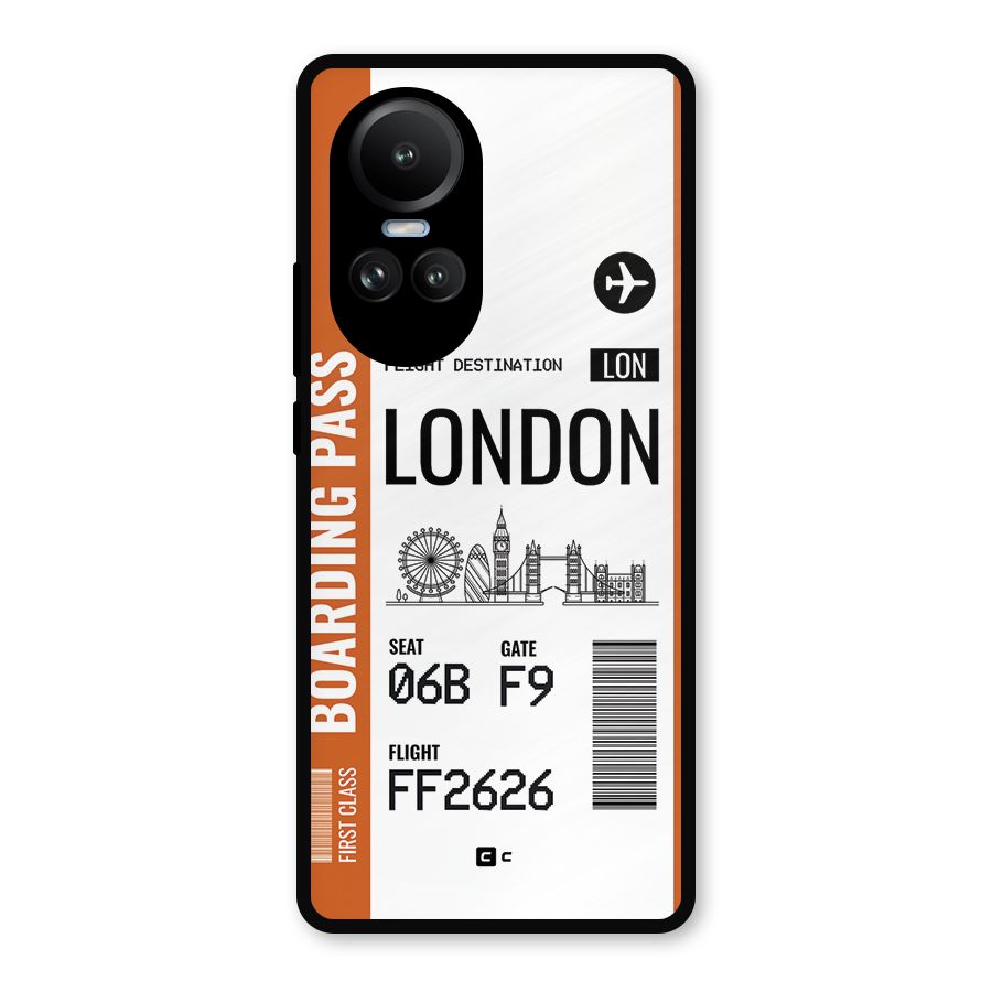 London Boarding Pass Metal Back Case for Oppo Reno10
