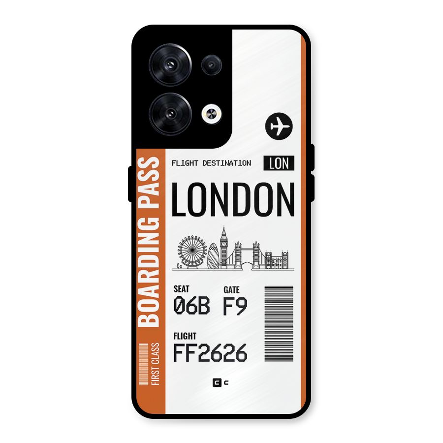 London Boarding Pass Metal Back Case for Oppo Reno8 5G