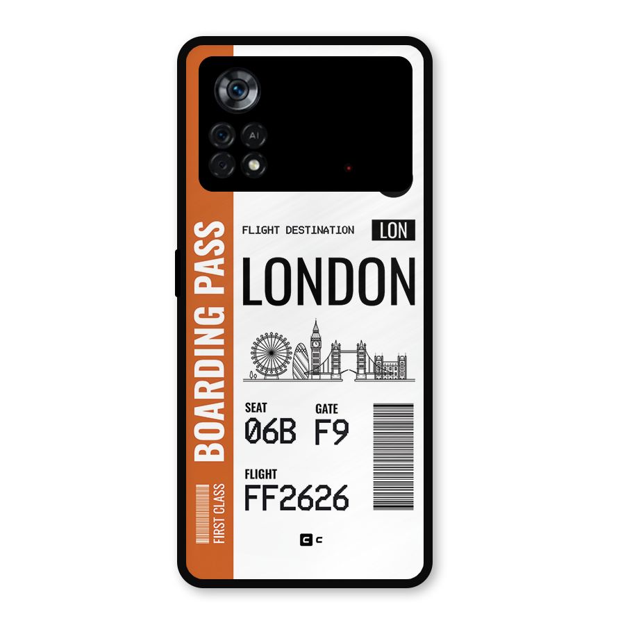 London Boarding Pass Metal Back Case for Poco X4 Pro 5G
