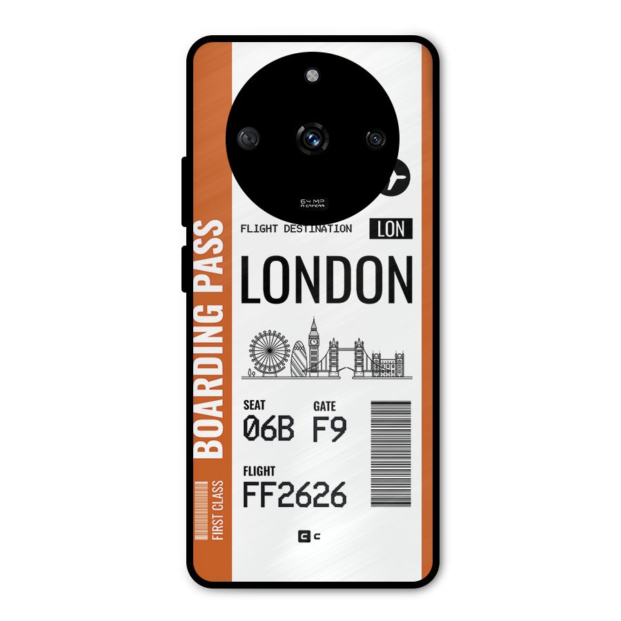 London Boarding Pass Metal Back Case for Realme Narzo 60 5G