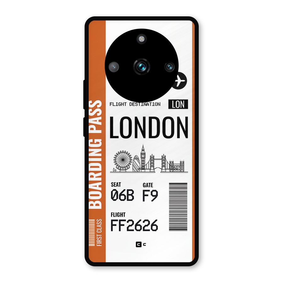 London Boarding Pass Metal Back Case for Realme Narzo 60 Pro