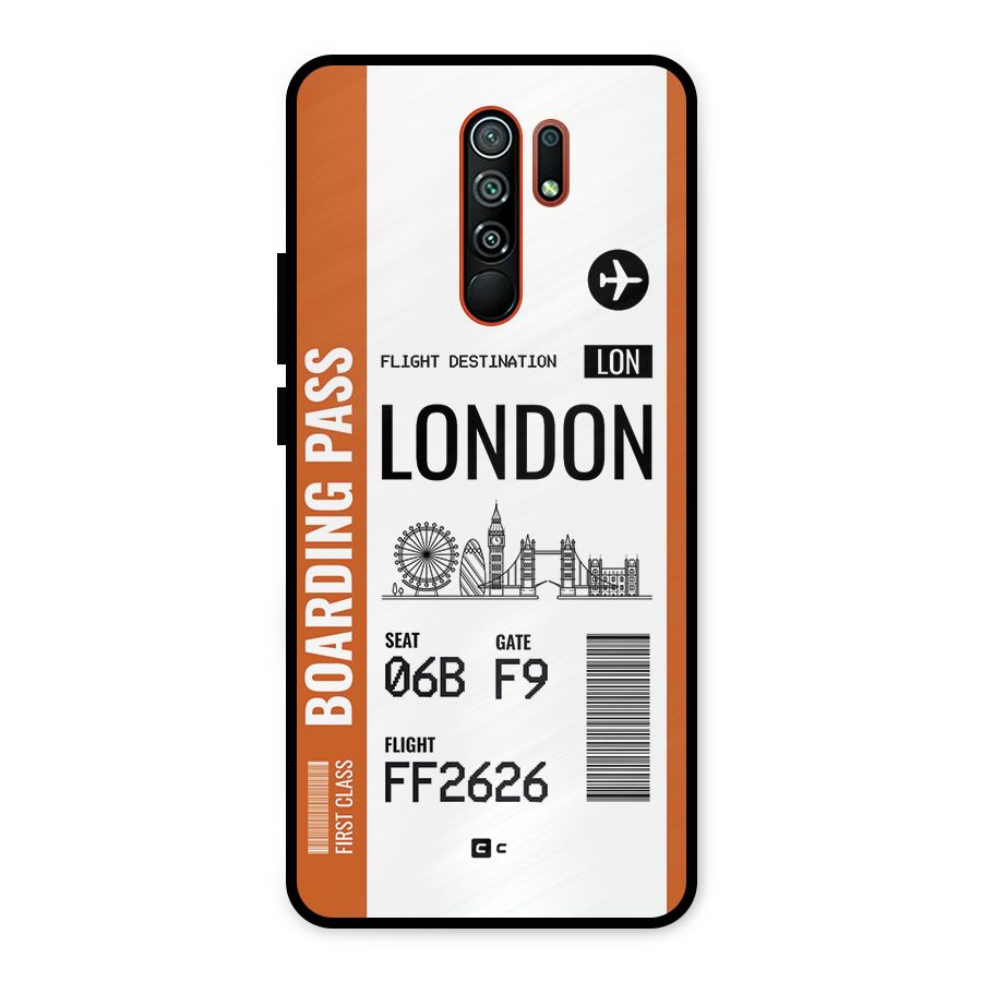 London Boarding Pass Metal Back Case for Redmi 9 Prime